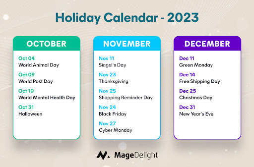 holiday calendar 2023