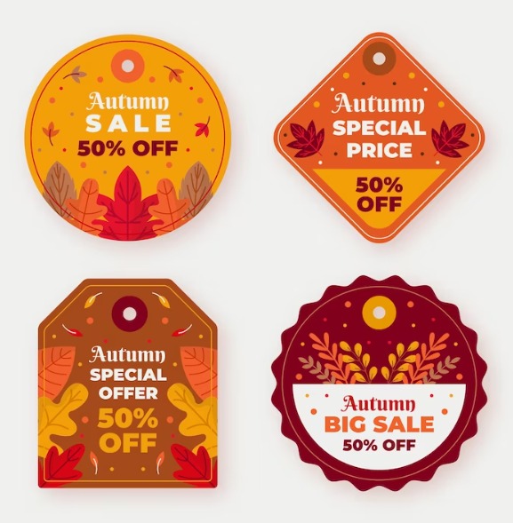 Attractive Labels for Thanksgiving and Cyber Monday